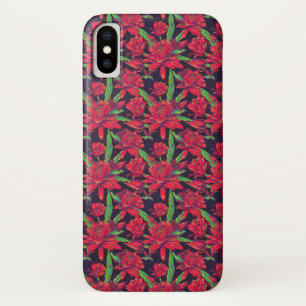 Bloemen en levende vogels iPhone x hoesje