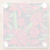 Bloemen en levende vogels glazen onderzetter (Achterkant)