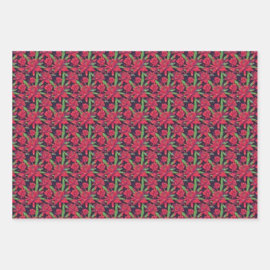 Bloemen en levende vogels inpakpapier vel (Voorkant)