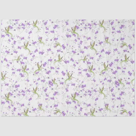 Bloemen en levende vogels tissuepapier (Voorkant)