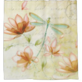 Bloemen en libellen douchegordijn (Voorkant)