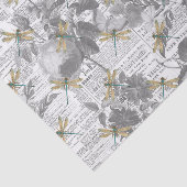 Bloemen en libellen tissuepapier (Detail)