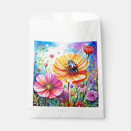 Bloemen en lieveheersbeestjes bedankzakje