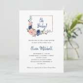 Bloemen en marine geometrisch | Oh Baby shower Kaart (Staand voorkant)
