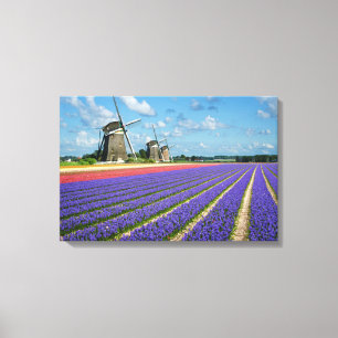 Bloemen en molens canvasprint canvas afdruk