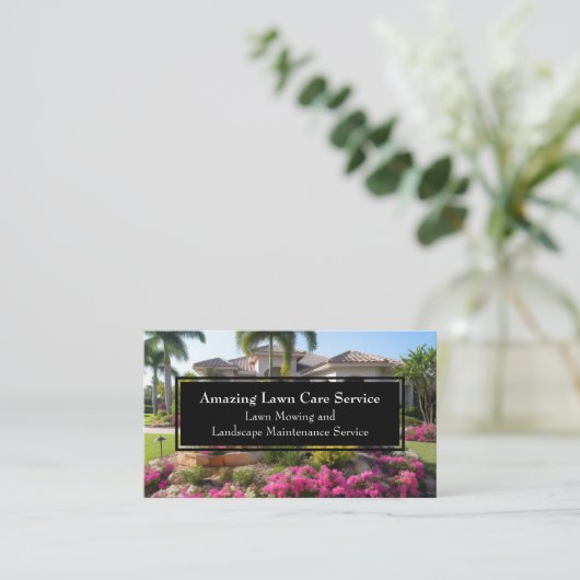 Bloemen en palmbomen Landschap Aannemer Visitekaartje (Staand voorkant)