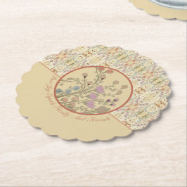 Bloemen en patroon ontwerp kartonnen onderzetters