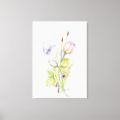 Bloemen en penselen canvas afdruk (Voorkant)