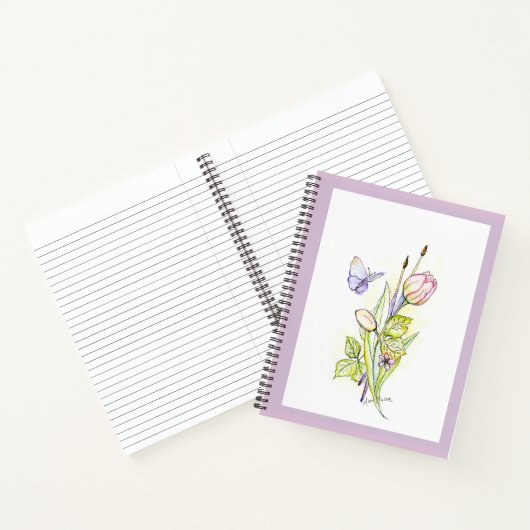Bloemen en penselen notitieboek (Binnen)