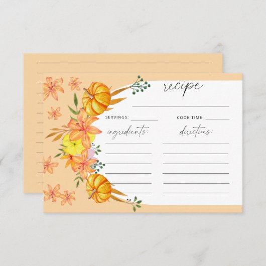 Bloemen- en pompoenboog - receptkaart (Voorkant / Achterkant)