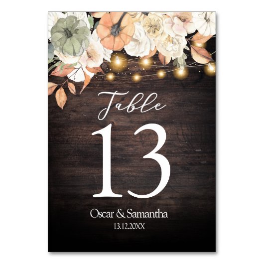  bloemen en pompoenherfst kaart (Voorkant)