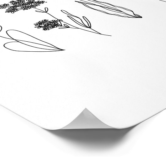 Bloemen en Poster voor inkttekening (Hoek)