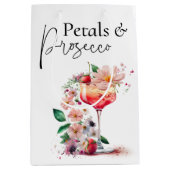 Bloemen en Prosecco Bruids Bruilofts Brunch Medium Cadeauzakje (Voorkant)