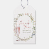 Bloemen en Prosecco Bruidsfeest Bedankt Cadeaulabel (Achterkant)