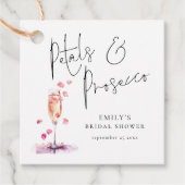Bloemen en Prosecco Elegante Script Bruiloft Bedankjes Labels (Voorkant)