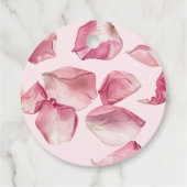 Bloemen en Prosecco Heet roze Bruiloft Bedankt Bedankjes Labels (Achterkant)