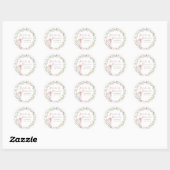 Bloemen en Prosecco Huwelijksfeest Favor Ronde Sticker (Vel)