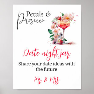 bloemen en prosecco poster