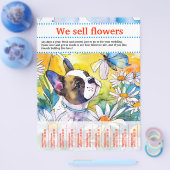 Bloemen en Puppies flyer verkopen (Enkel)