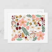 Bloemen en regenbogen Valentijn Briefkaart (Voorkant / Achterkant)