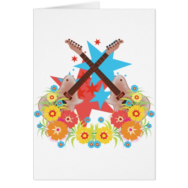 Bloemen en roze gitaren (Voorkant)