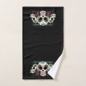 Bloemen en schedels bad handdoek (Handdoek)