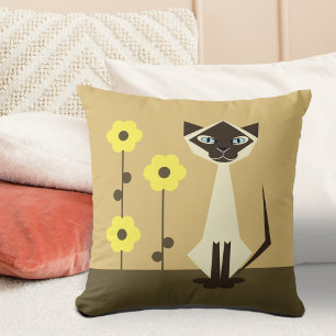 Bloemen en Sierkussen van siamese katten