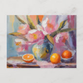 Bloemen en Sinaasappels Het moderne stilleven Briefkaart (Voorkant)