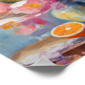 Bloemen en Sinaasappels Het moderne stilleven Poster (Hoek)