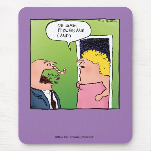 Bloemen en Snoep Romantische Cartoon Muismat (Voorkant)