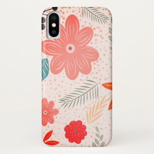  bloemen en Stippen iPhone X Hoesje