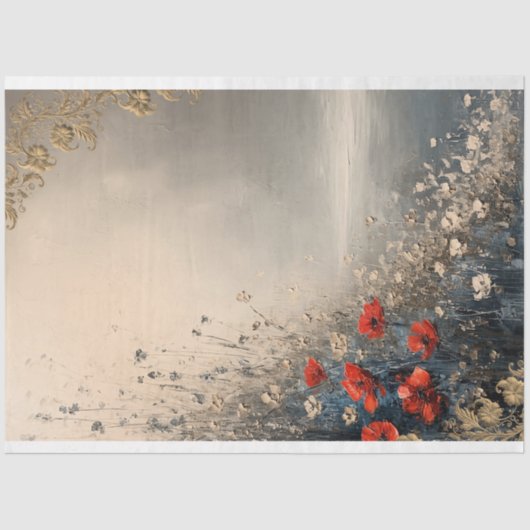 Bloemen- en strandlandschap,  effectkunst tissuepapier (Voorkant)