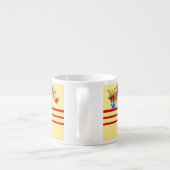 bloemen en strepen espresso Mok (Achterkant)