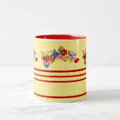 bloemen en strepen Mok (Center)