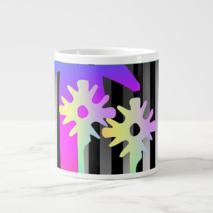 Bloemen en strips extra grote beker