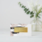 Bloemen en strips visitekaartje (Staand voorkant)