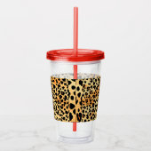 Bloemen en Tijger Print Plastic Cup Acryl Drinkbeker (Rechts)