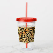 Bloemen en Tijger Print Plastic Cup Acryl Drinkbeker (Voorkant)