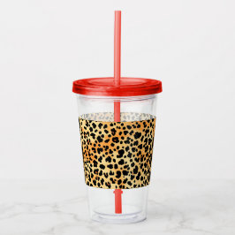Bloemen en Tijger Print Plastic Cup Acryl Drinkbeker