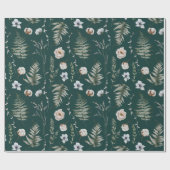 Bloemen en varen bladeren bos bloemen botanisch cadeaupapier (Vlak)