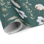 Bloemen en varen bladeren bos bloemen botanisch cadeaupapier (Rol Hoek)