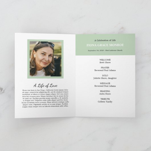 Bloemen en varens Fotoherdenking Gevouwen Programm Programma (Binnen)