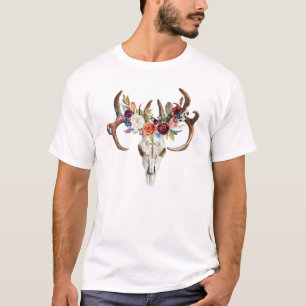 Bloemen en vederstieren dreamcatcher t-shirt