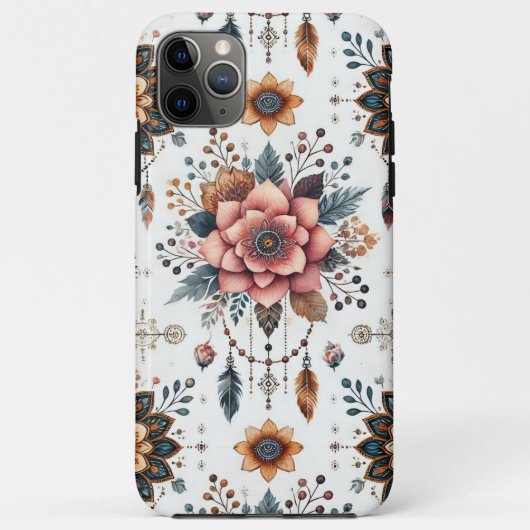 Bloemen en veren Case-Mate iPhone case (Achterkant)