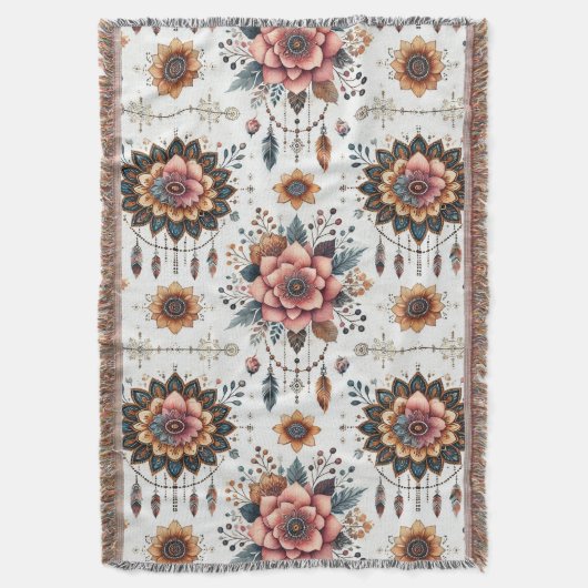 Bloemen en veren deken (Voorkant Verticaal)