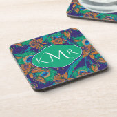 Bloemen en veren | Monogram Onderzetter (Linkerzijde)