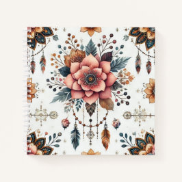 Bloemen en veren notitieboek