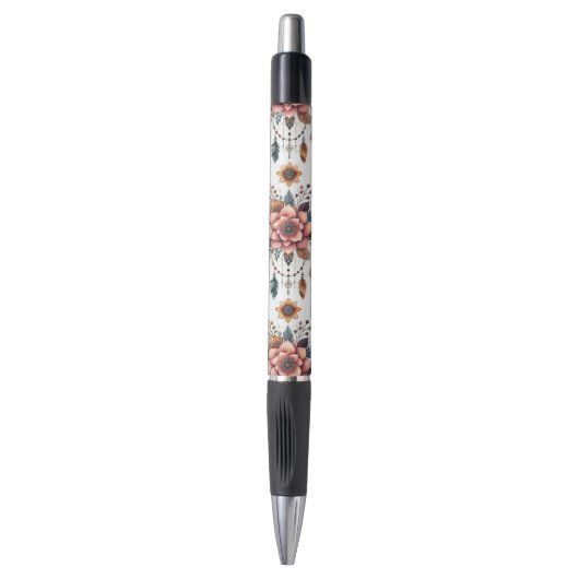 Bloemen en veren pen (Voorkant Verticaal)