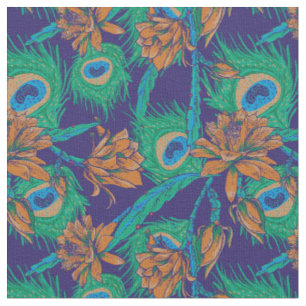 Bloemen en veren stof