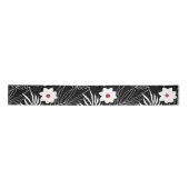Bloemen en vetten op zwart lint (Voorkant)